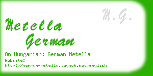 metella german business card